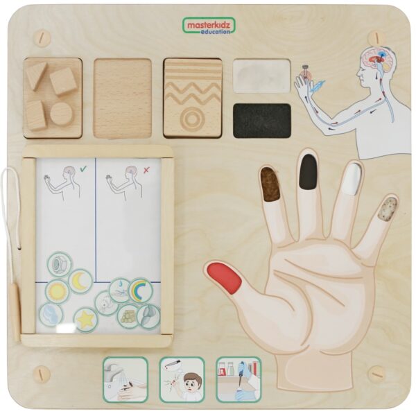 MASTERKIDZ Tablica Edukacyjna Zmysł Dotyku Montessori-01 MASTERKIDZ Tablica Edukacyjna Zmysł Dotyku Montessori-01