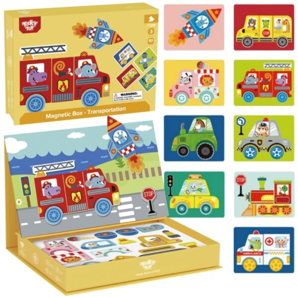 TOOKY TOY Układanka Edukacyjna Montessori Magnetyczne Pudełko dla Dzieci 80 el.-01