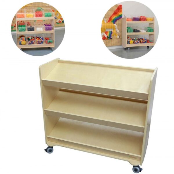 MASTERKIDZ Regał na Kółka - 3 Półki Na Akcesoria Do Tablicy STEM 800H x 800L-01