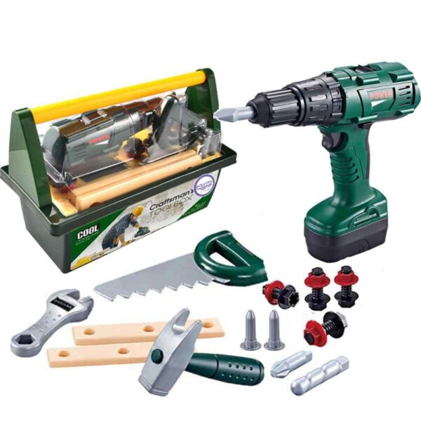 WOOPIE Duża Skrzynka z Narzędziami dla Dzieci Zestaw Majsterkowicza Wkrętarko-Wiertarka 15 el.-01 WOOPIE Duża Skrzynka z Narzędziami dla Dzieci Zestaw Majsterkowicza Wkrętarko-Wiertarka 15 el.-01