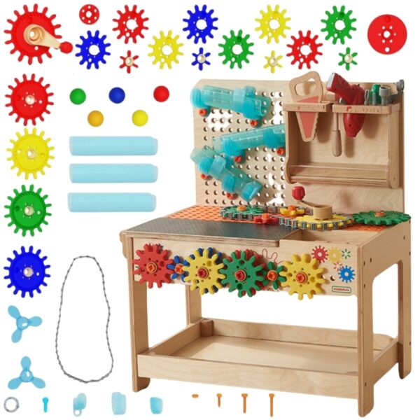 MASTERKIDZ Drewniany Warsztat Montessori STEM z Narzędziami + Akcesoria-01