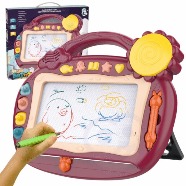 export WOOPIE Znikopis Tablica Magnetyczna Kolorowa Stempelki Bordowy