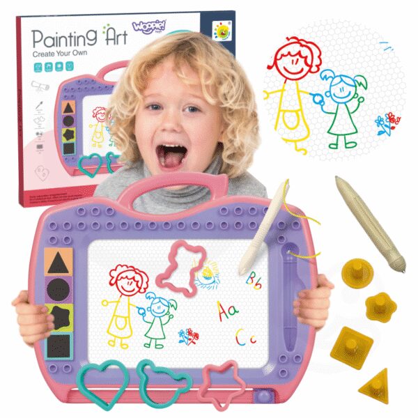 WOOPIE Znikopis Tablica Magnetyczna Kolorowa + Stempelki + Wzory-01 WOOPIE Znikopis Tablica Magnetyczna Kolorowa + Stempelki + Wzory-01