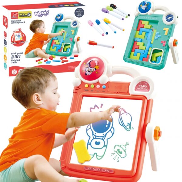 WOOPIE Dwustronna Tablica do Rysowania Gra Tetris 2w1 Pomarańczowa-01 WOOPIE Dwustronna Tablica do Rysowania Gra Tetris 2w1 Pomarańczowa-01