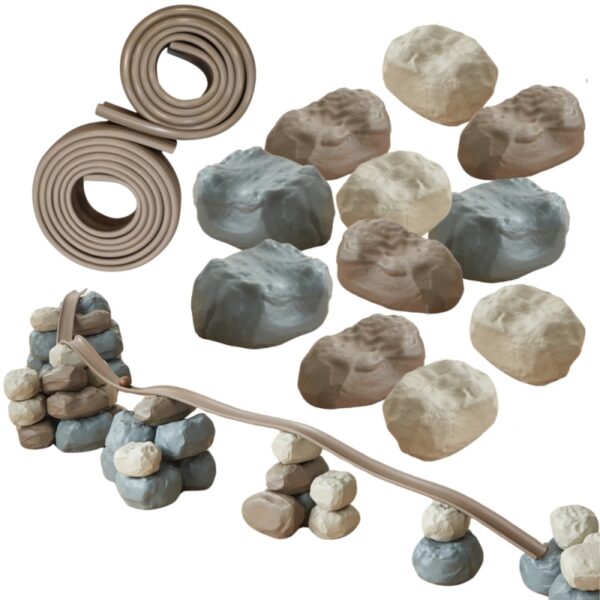 MASTERKIDZ Elastyczny Tor Kulkowy + Gumowe Kamienie Konstrukcyjne 42 el.-01