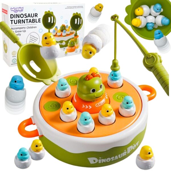 WOOPIE Gra Zręcznościowa Łowienie Dinozaurów 4w1 Katapulta-01