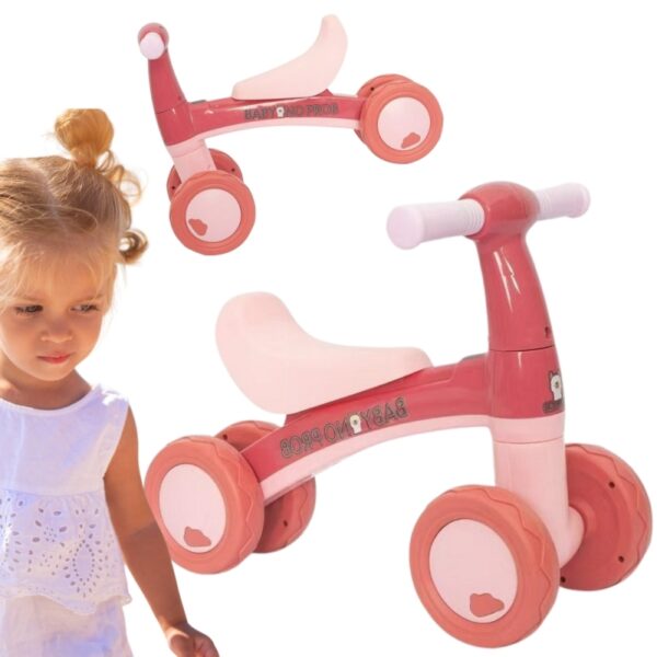 WOOPIE Rowerek Biegowy Różowy Jeździk Czterokołowy-01