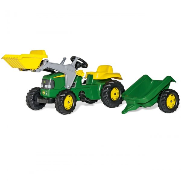 Rolly Toys RollyKid John Deere Traktor na Pedały z Łyżką i Przyczepą - Zielony-01 Rolly Toys RollyKid John Deere Traktor na Pedały z Łyżką i Przyczepą - Zielony-01