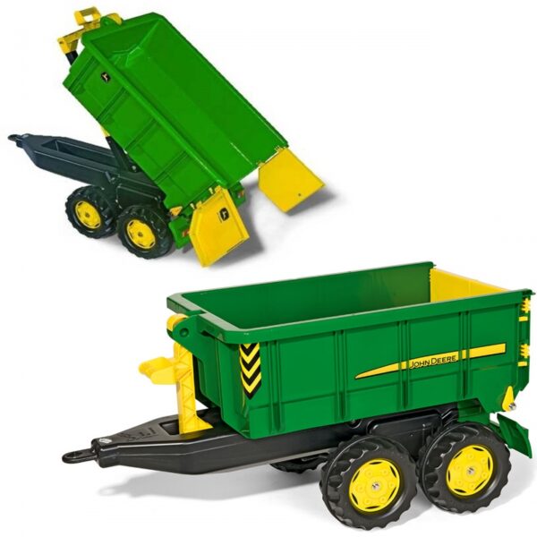 Rolly Toys duża Dwuosiowa Przyczepa John Deere Wywrotka-01