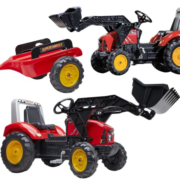 FALK Traktor Red Supercharger na Pedały z Przyczepą od 3 Lat-01 FALK Traktor Red Supercharger na Pedały z Przyczepą od 3 Lat-01