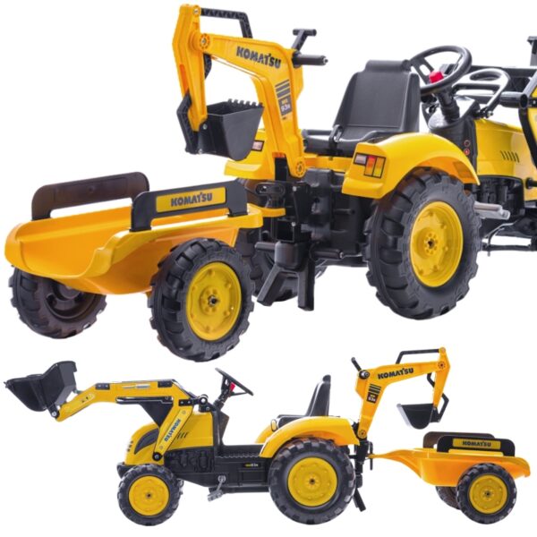 FALK Traktor KOMATSU na Pedały Koparka Łyżka Przyczepka od 2 lat-01 FALK Traktor KOMATSU na Pedały Koparka Łyżka Przyczepka od 2 lat-01
