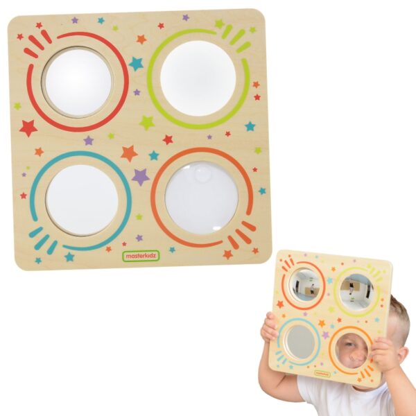 MASTERKIDZ Sensoryczna Tablica Lustra I Soczewki Zakrzywienia Obrazu Montessori-01