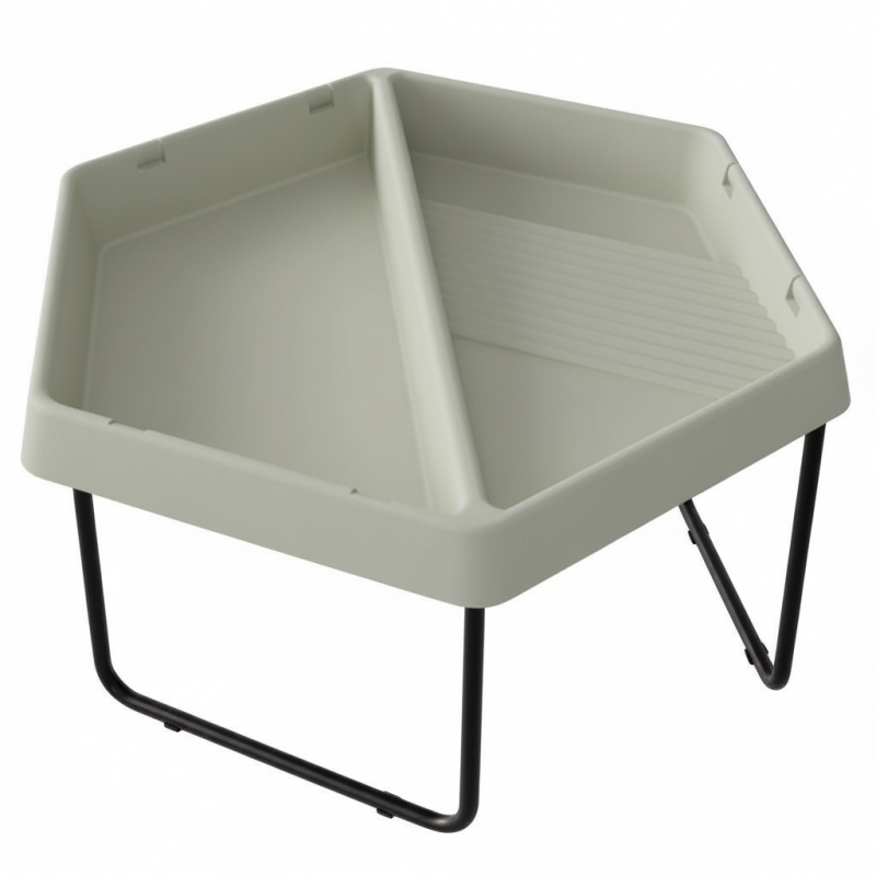 MASTERKIDZ Sześciokątny Stolik Do Zabawy Piaskiem i Wodą 2 Komory Regulowana Wysokość-01