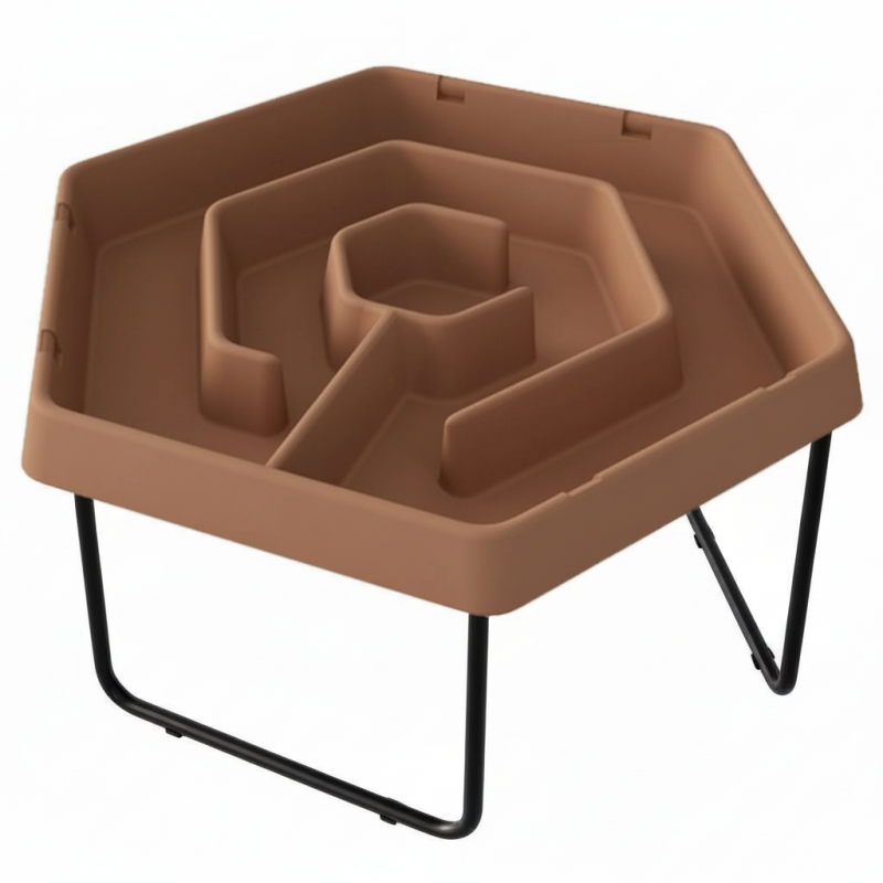 MASTERKIDZ Sześciokątny Stolik Do Zabawy Piaskiem i Wodą Labirynt Regulowana Wysokość-01