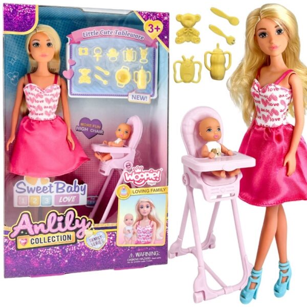 WOOPIE ROYAL Lalka Lily Bobas Krzesełko do Karmienia Zestaw Akcesoria-01 WOOPIE ROYAL Lalka Lily Bobas Krzesełko do Karmienia Zestaw Akcesoria-01