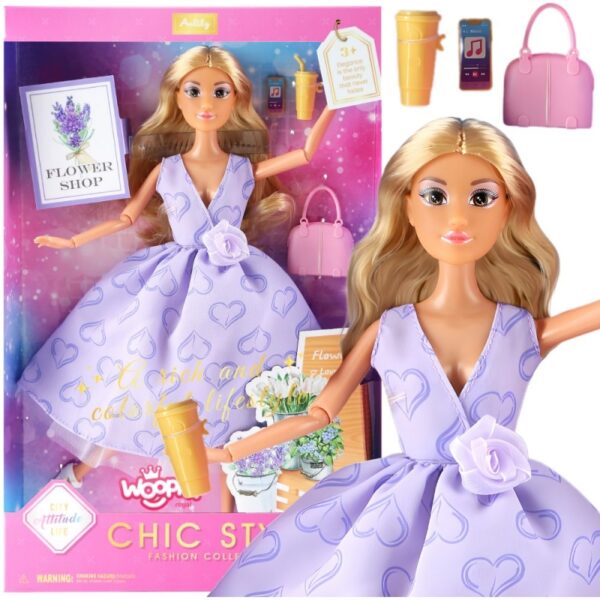WOOPIE ROYAL Lalka Lily Długie Blond Włosy 30 cm Lawendowa Suknia Akcesoria-01 WOOPIE ROYAL Lalka Lily Długie Blond Włosy 30 cm Lawendowa Suknia Akcesoria-01