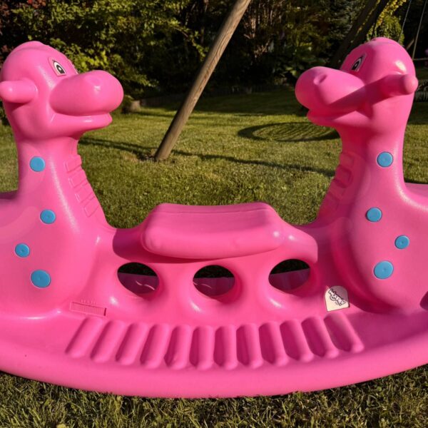 WOOPIE Bujak Wieloosobowy Dino Huśtawka Równoważna Różowa - 005