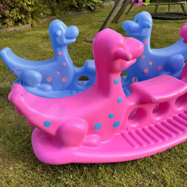 WOOPIE Bujak Wieloosobowy Dino Huśtawka Równoważna Różowa - 015