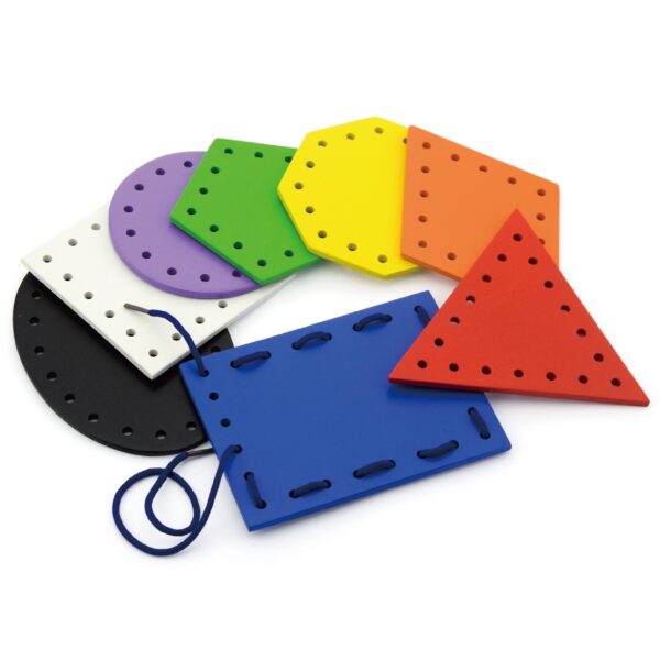 VIGA Drewniane Kształty do nawlekania i sznurowania Montessori - 001