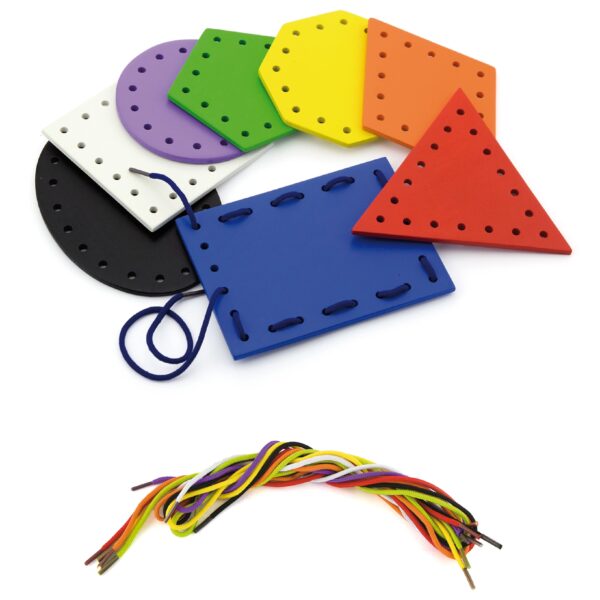 VIGA Drewniane Kształty do nawlekania i sznurowania Montessori - 002