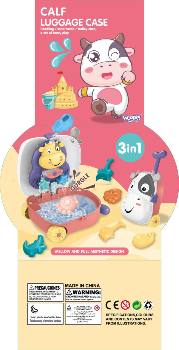 WOOPIE Zestaw do Piasku 3w1 Walizka Krówka Stolik Wodny - 016