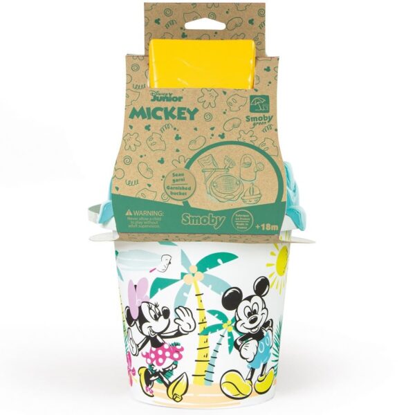 SMOBY Green Wiaderko Myszka Miki Minnie z akcesoriami do piasku i konewką z bioplastiku - 003