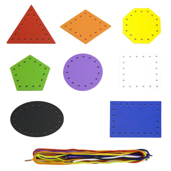 VIGA Drewniane Kształty do nawlekania i sznurowania Montessori - 003