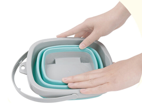 WOOPIE Zestaw Wiaderko Składane z Grabkami Łopatką Niebieskie - 003