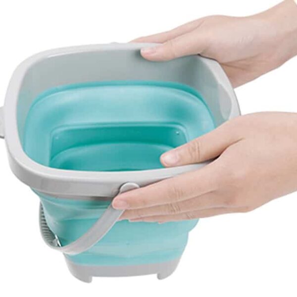 WOOPIE Zestaw Wiaderko Składane z Grabkami Łopatką Niebieskie - 004