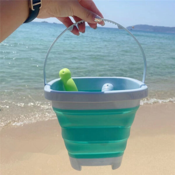 WOOPIE Zestaw Wiaderko Składane z Grabkami Łopatką Niebieskie - 008