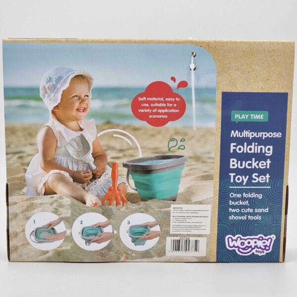 WOOPIE Zestaw Wiaderko Składane z Grabkami Łopatką Niebieskie - 011