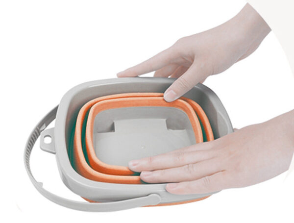 WOOPIE Zestaw Wiaderko Składane z Grabkami Łopatką Pomarańczowe - 004