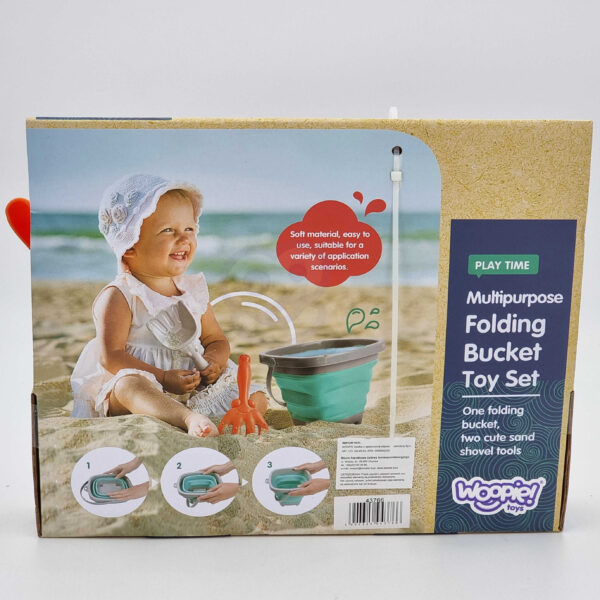 WOOPIE Zestaw Wiaderko Składane z Grabkami Łopatką Pomarańczowe - 012