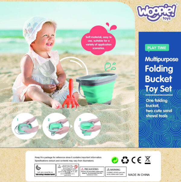 WOOPIE Zestaw Wiaderko Składane z Grabkami Łopatką Pomarańczowe - 013