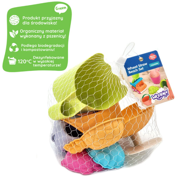 WOOPIE GREEN Zestaw do Piasku z Pazurami 7 el. BIODEGRADOWALNY ORGANICZNY MATERIAŁ - 002