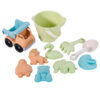 WOOPIE GREEN Zestaw do Piasku w Wiaderku z Samochodem 11 el. BIODEGRADOWALNY ORGANICZNY MATERIAŁ - 008