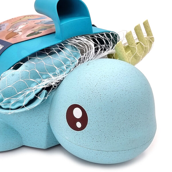 WOOPIE GREEN  Zestaw 2w1 do Piasku i Wanny Żółwik Niebieski 8 el. BIODEGRADOWALNY ORGANICZNY MATERIAŁ - 011