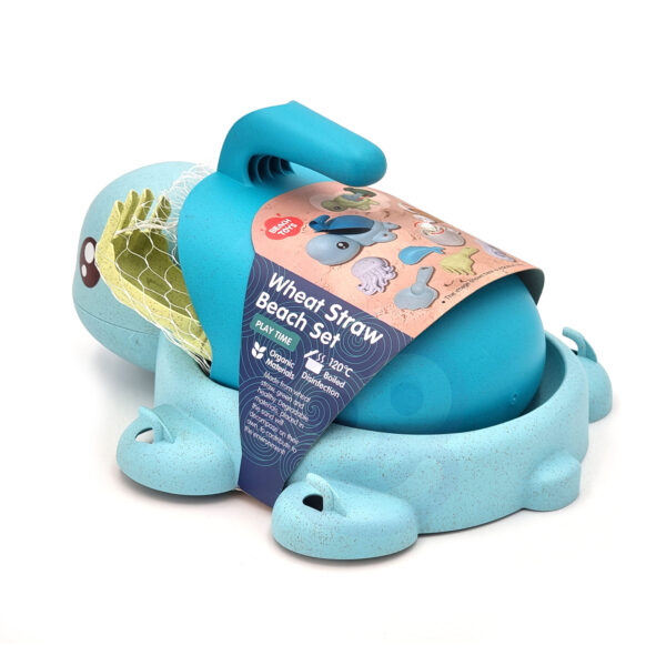 WOOPIE GREEN  Zestaw 2w1 do Piasku i Wanny Żółwik Niebieski 8 el. BIODEGRADOWALNY ORGANICZNY MATERIAŁ - 013