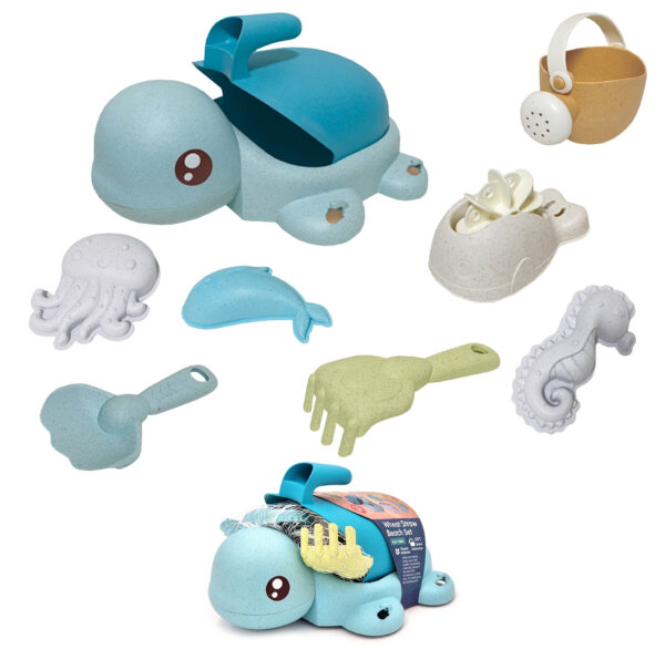 WOOPIE GREEN  Zestaw 2w1 do Piasku i Wanny Żółwik 8 el. BIODEGRADOWALNY ORGANICZNY MATERIAŁ - 011