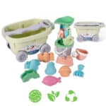 WOOPIE GREEN Zestaw do Piasku z Wózkiem 13 el. BIODEGRADOWALNY ORGANICZNY MATERIAŁ - 001