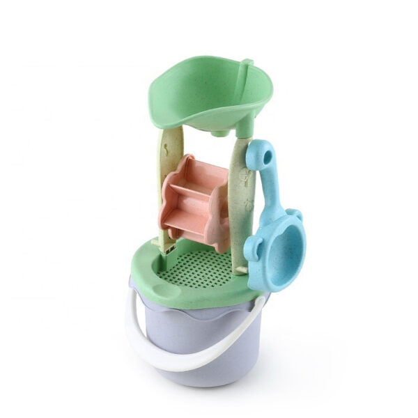 WOOPIE GREEN Zestaw do Piasku w Wiaderku z Kołowrotkiem 9 el. BIODEGRADOWALNY ORGANICZNY MATERIAŁ - 009