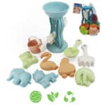 WOOPIE GREEN Zestaw do Piasku z Kołowrotkiem i Konewką 10 el. BIODEGRADOWALNY ORGANICZNY MATERIAŁ - 001