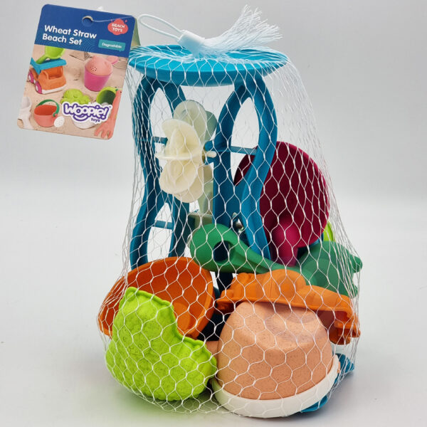 WOOPIE GREEN Zestaw do Piasku z Kołowrotkiem i Konewką 10 el. BIODEGRADOWALNY ORGANICZNY MATERIAŁ - 006