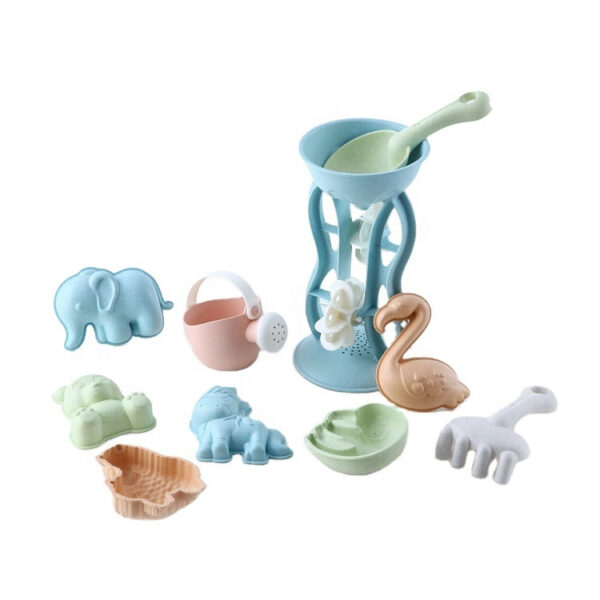 WOOPIE GREEN Zestaw do Piasku z Kołowrotkiem i Konewką 10 el. BIODEGRADOWALNY ORGANICZNY MATERIAŁ - 007