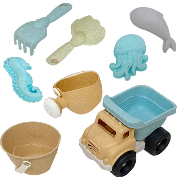 WOOPIE GREEN Zestaw do Piasku Wiaderko Wywrotka 8 el. BIODEGRADOWALNY ORGANICZNY MATERIAŁ - 001