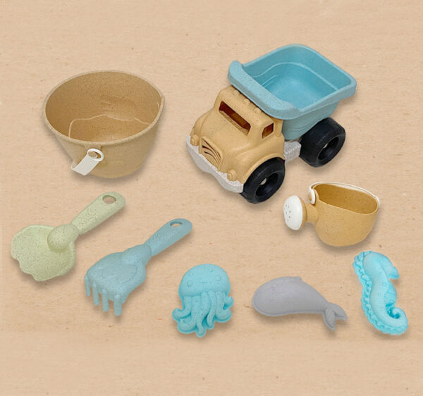 WOOPIE GREEN Zestaw do Piasku Wiaderko Wywrotka 8 el. BIODEGRADOWALNY ORGANICZNY MATERIAŁ - 003