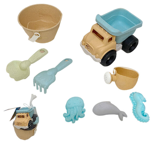 WOOPIE GREEN Zestaw do Piasku Wiaderko Wywrotka 8 el. BIODEGRADOWALNY ORGANICZNY MATERIAŁ - 004