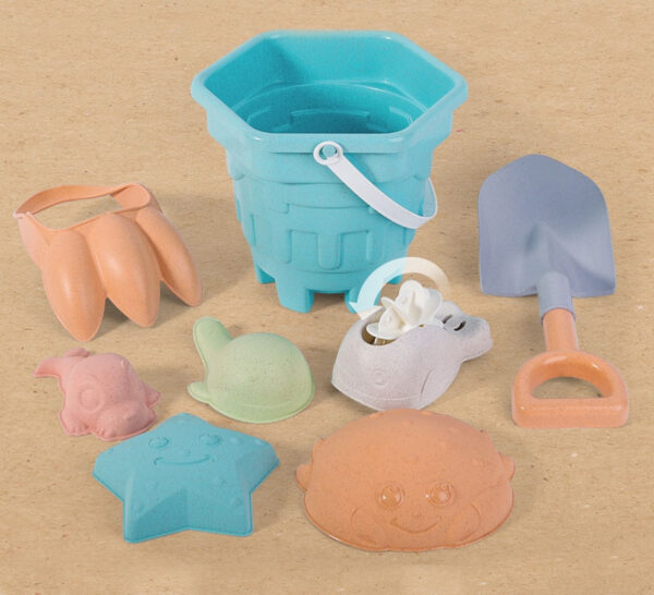 WOOPIE GREEN Zestaw do Piasku w Wiaderku 8 el. BIODEGRADOWALNY ORGANICZNY MATERIAŁ - 004