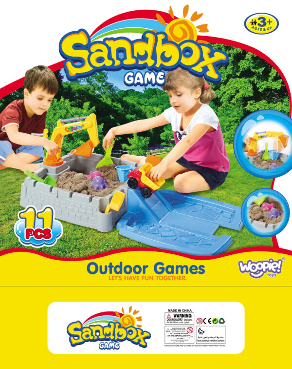 WOOPIE Przenośna Piaskownica Zamek Zamykana + 9 akc. - 012