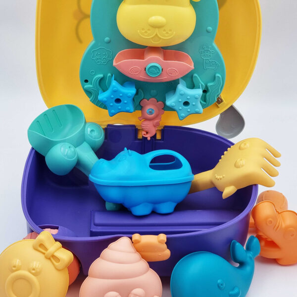 WOOPIE Zestaw do Piasku 3w1 Walizka Piesek + Zabawka Wodna - 8 szt. - 007